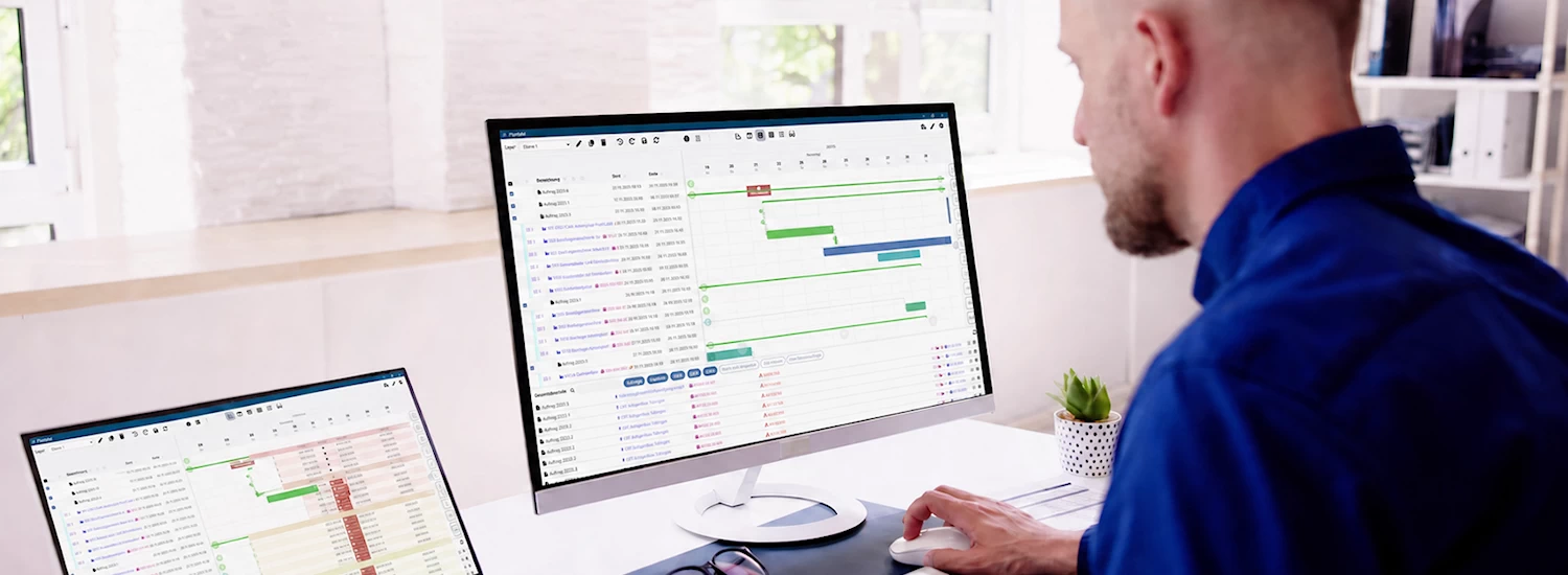 TaxMetall ERP-Software mit Plantafel für Produktionsplanung in Fertigungsunternehmen